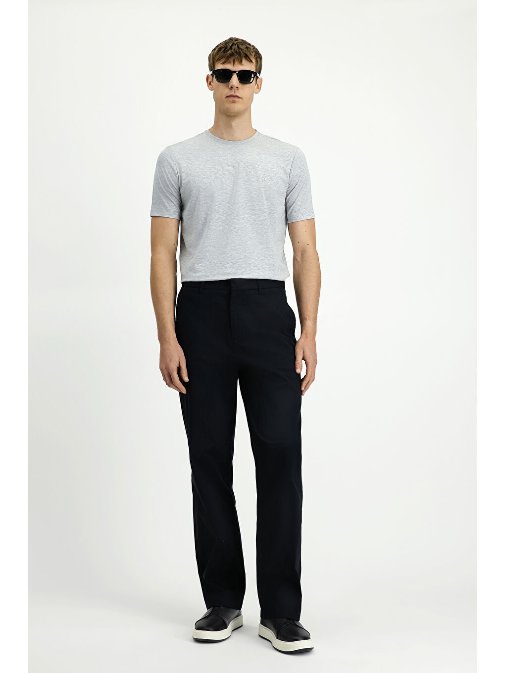 Siyah Regular Fit Elastanlı Kanvas / Chino Pantolon