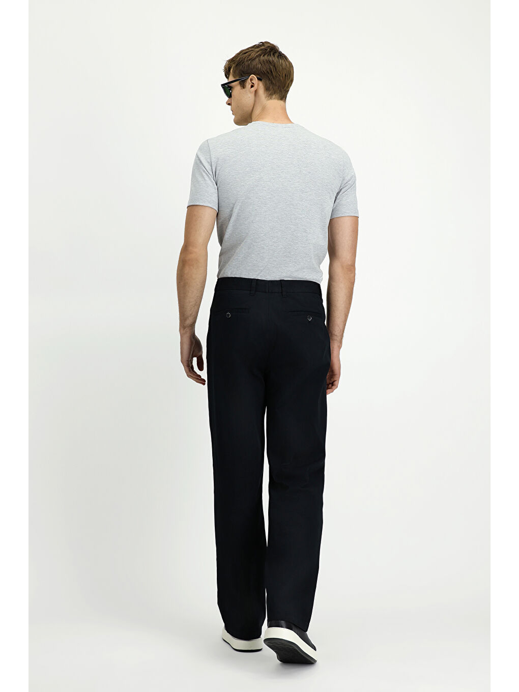 Siyah Regular Fit Elastanlı Kanvas / Chino Pantolon-3