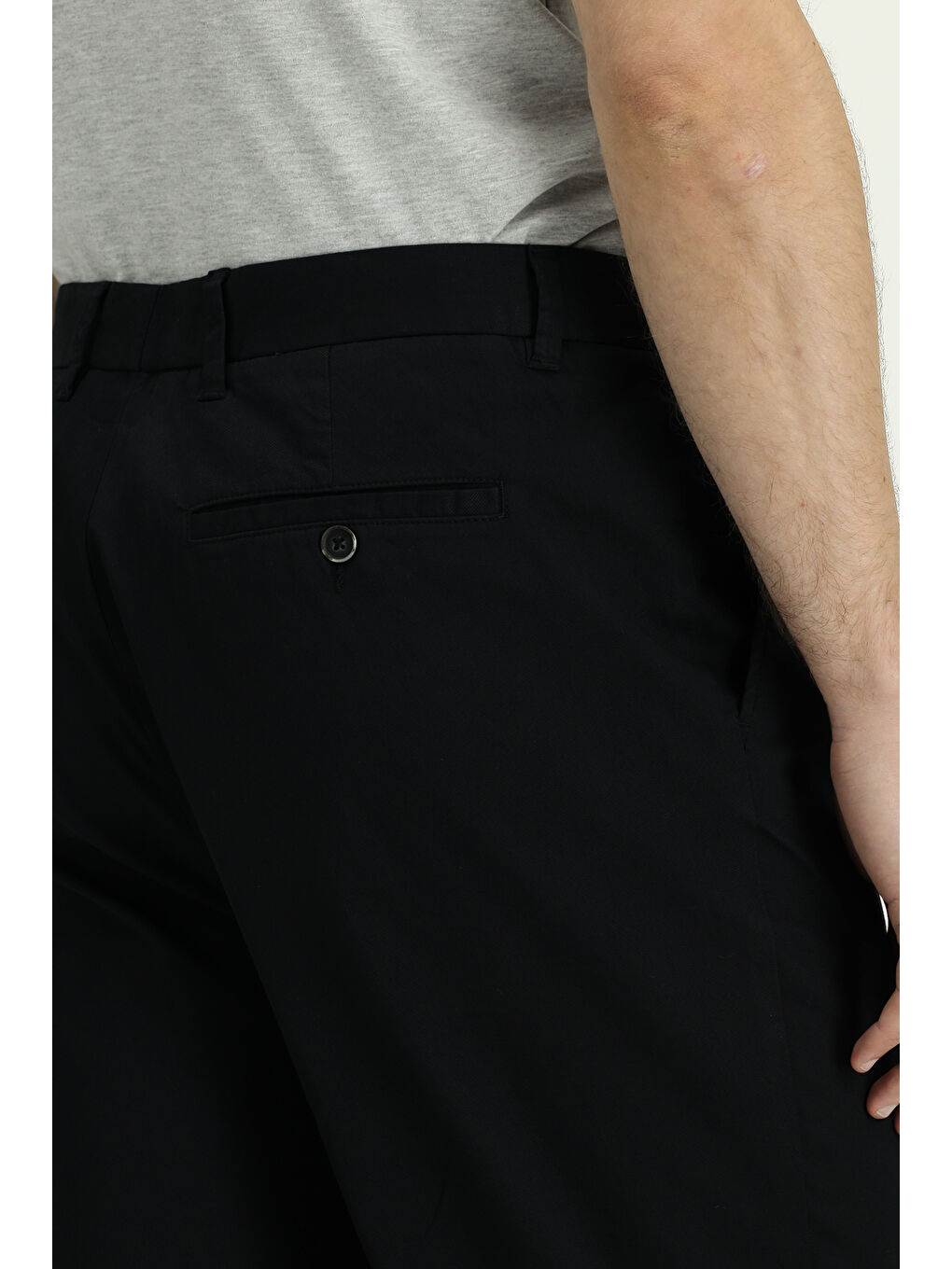 Siyah Regular Fit Elastanlı Kanvas / Chino Pantolon-5