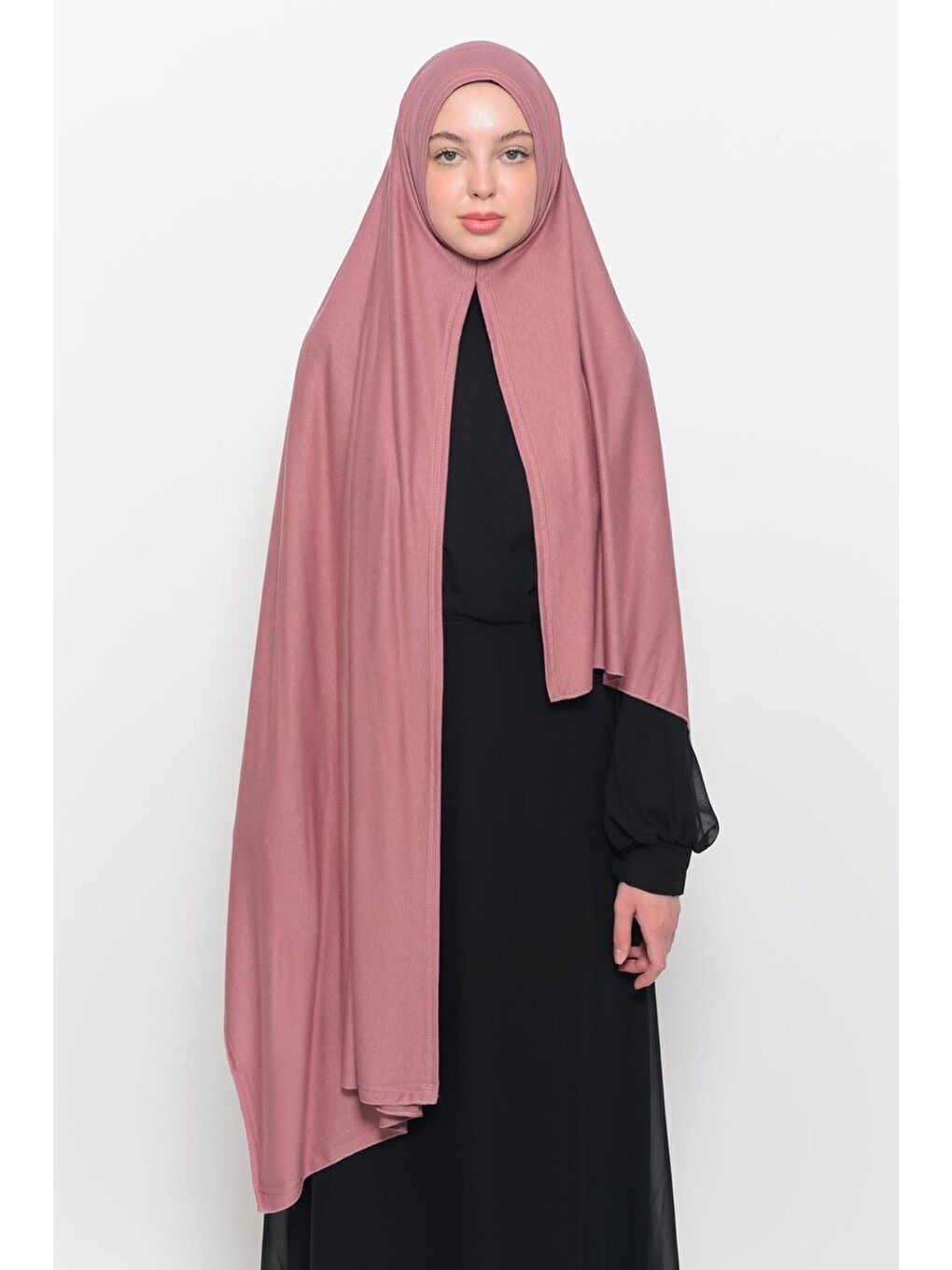 Pembe Hazır Pratik Geçmeli Lüks Organik Düz Penye Şal Çapraz Hizalı-2