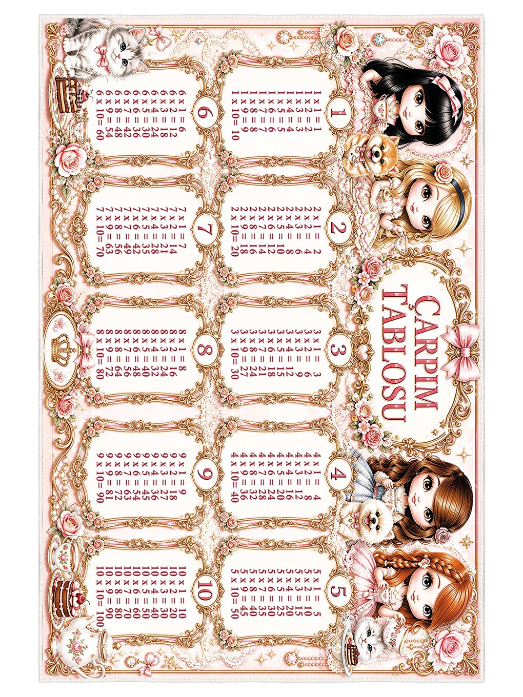 Pembe Modern Çocuk Halısı Kaymaz Tabanlı Makinede Yıkanabilir Çocuk Odası Halısı