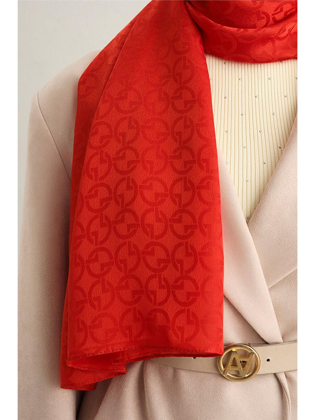 Kırmızı Trend Janjan Jakar Şal 1 21086 21219-1