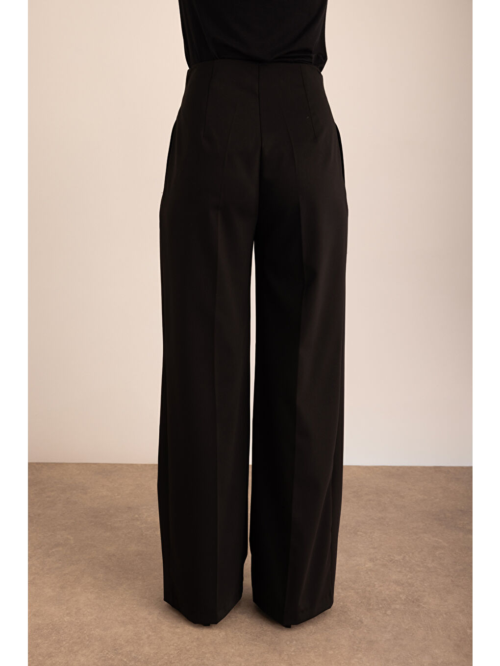 Siyah Dokuma Pantolon-5