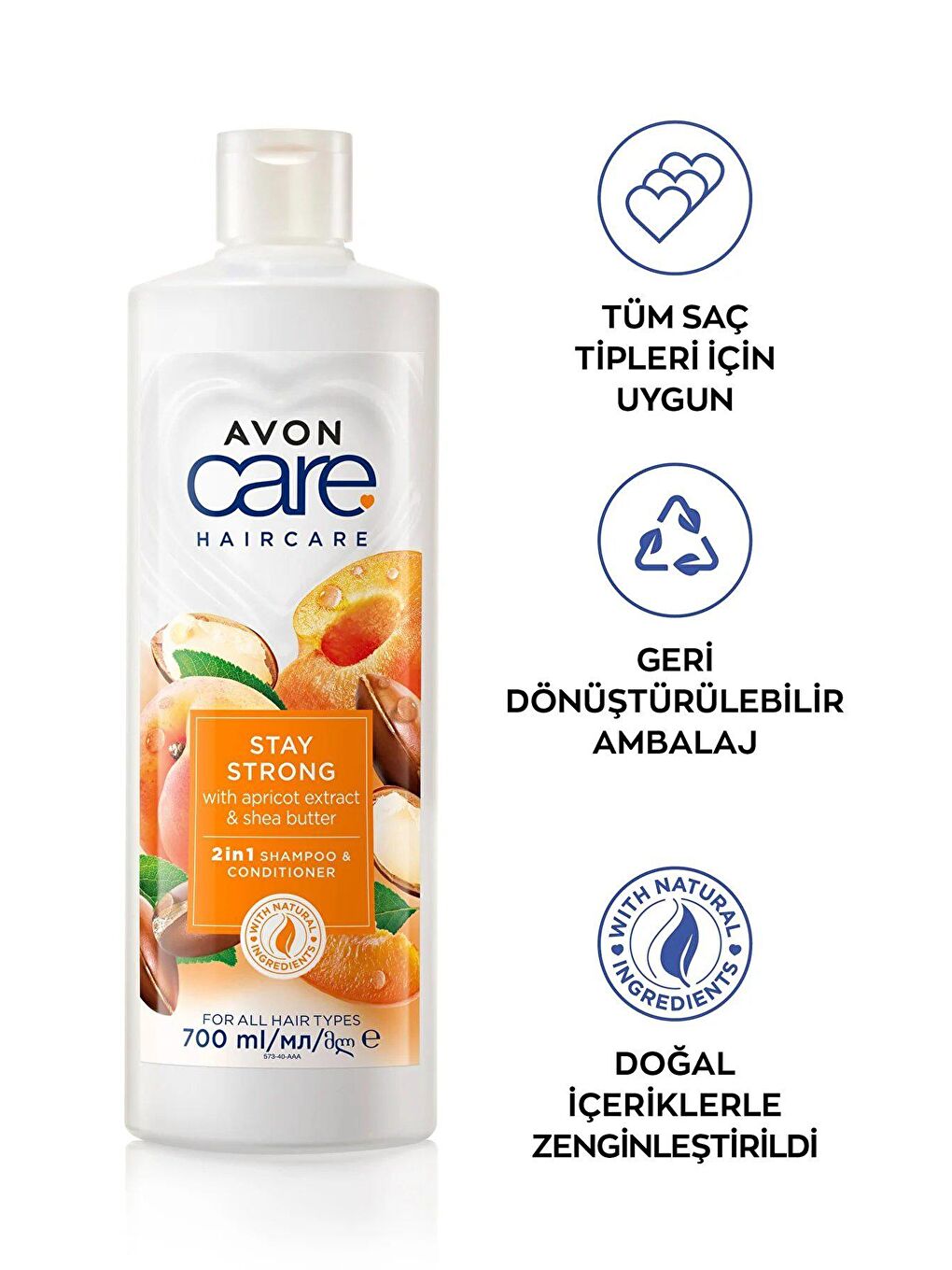 AVON Care Kayısı ve Shea Özü Şampuan ve Saç Kremi 700 Ml. Üçlü Set - 2