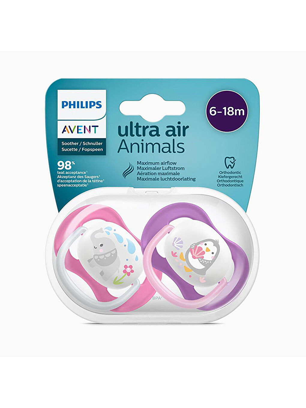 Ultra Air 2'li Emzik 6-18 Ay Pembe/Mor