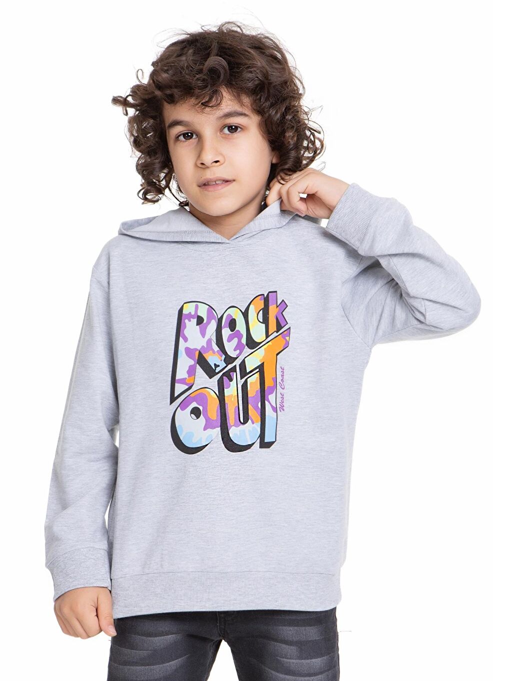 Myhanne Gri Baskılı Erkek Çocuk Sweatshirt 54458 - 2