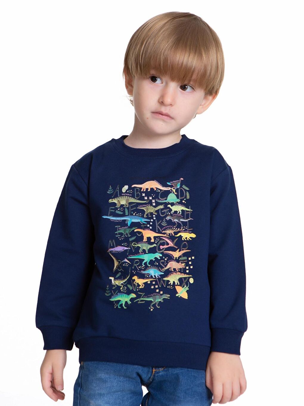 Myhanne Lacivert Dinozor Baskılı Erkek Bebek Sweatshirt 54264 - 1