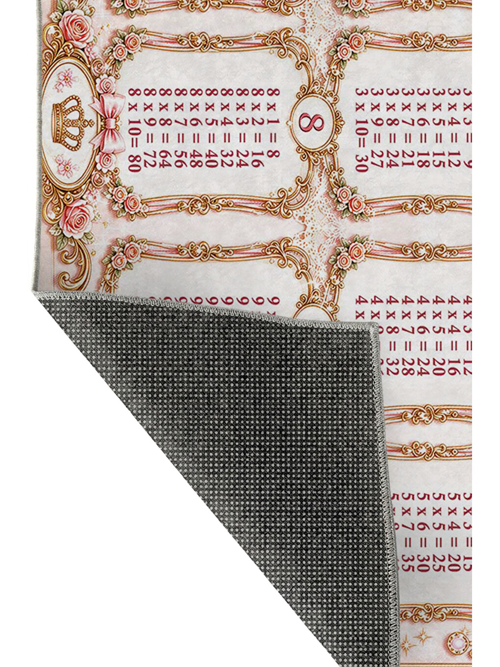 Pembe Modern Çocuk Halısı Kaymaz Tabanlı Makinede Yıkanabilir Çocuk Odası Halısı-3