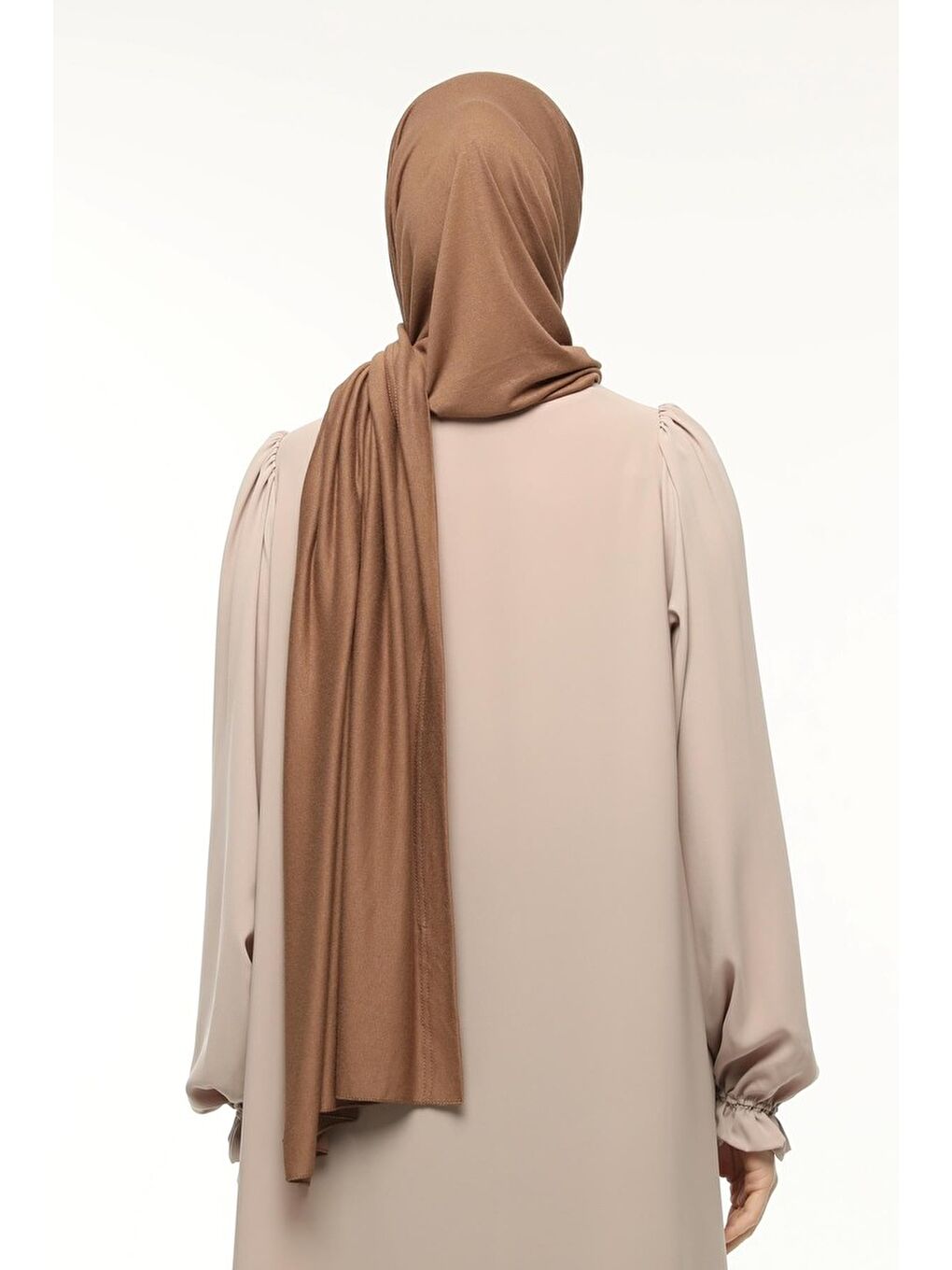 Kahverengi Hazır Pratik Geçmeli Lüks Organik Düz Penye Şal Çapraz Hizalı-4