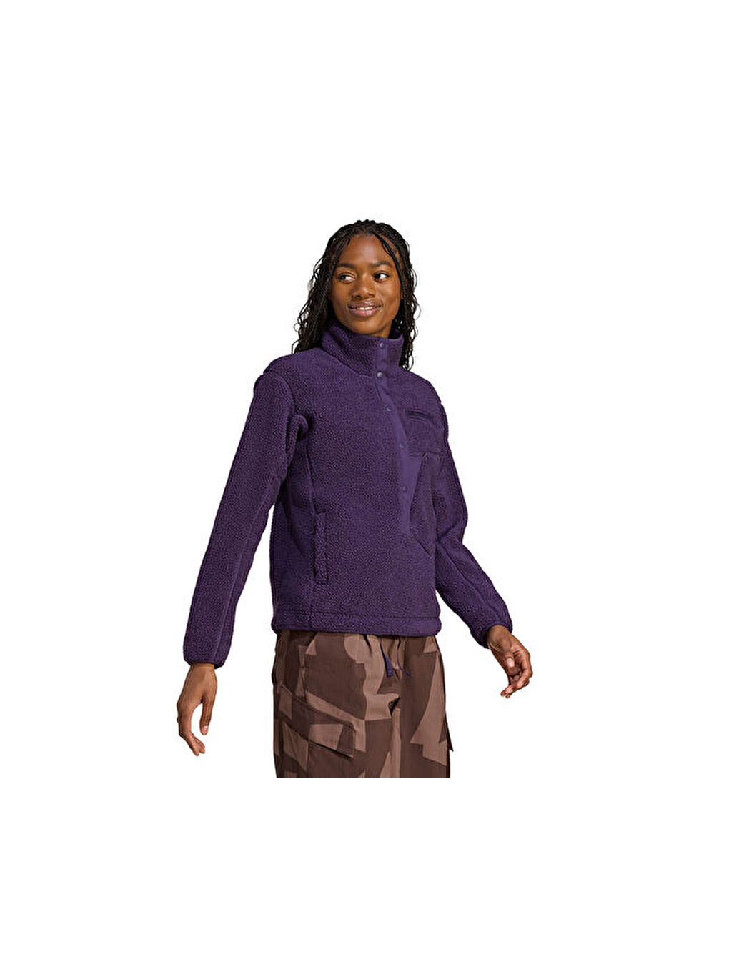 W Terrex Xpl Pile Snap Kadın Outdoor Polar Sweatshirts Jn0930 Mor-2