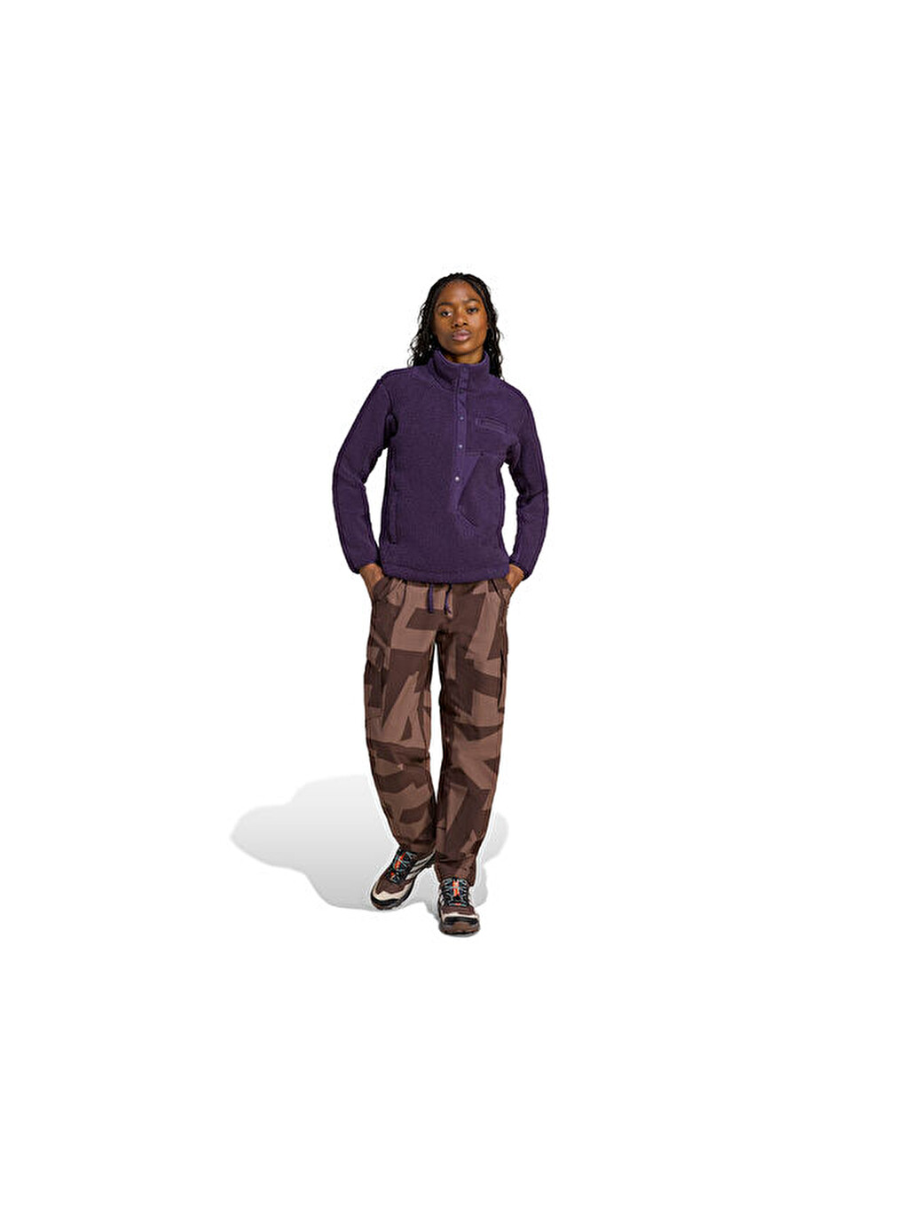 W Terrex Xpl Pile Snap Kadın Outdoor Polar Sweatshirts Jn0930 Mor-3
