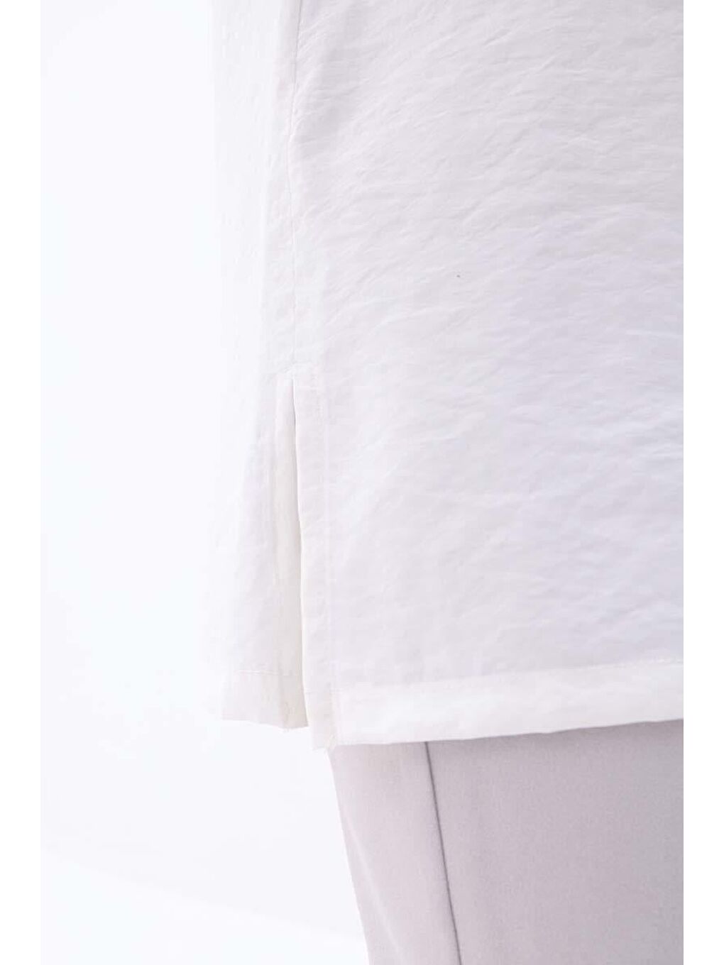 Ekru-Basıc Sıfır Kol İçlik Tunik-4