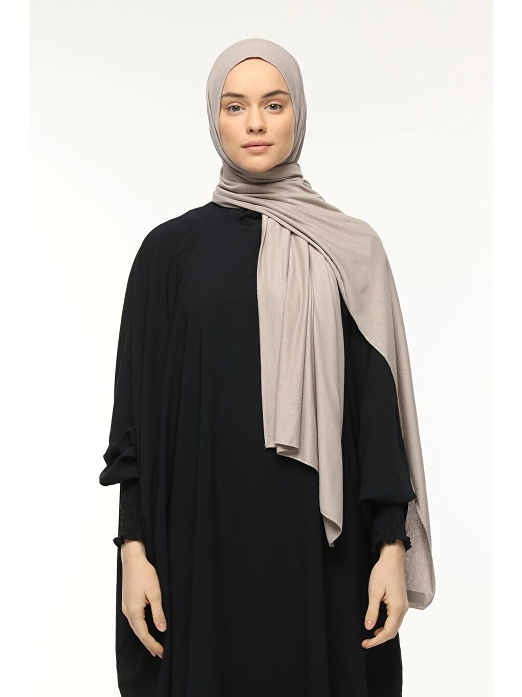 Kahverengi Hazır Pratik Geçmeli Lüks Organik Düz Penye Şal Çapraz Hizalı-3