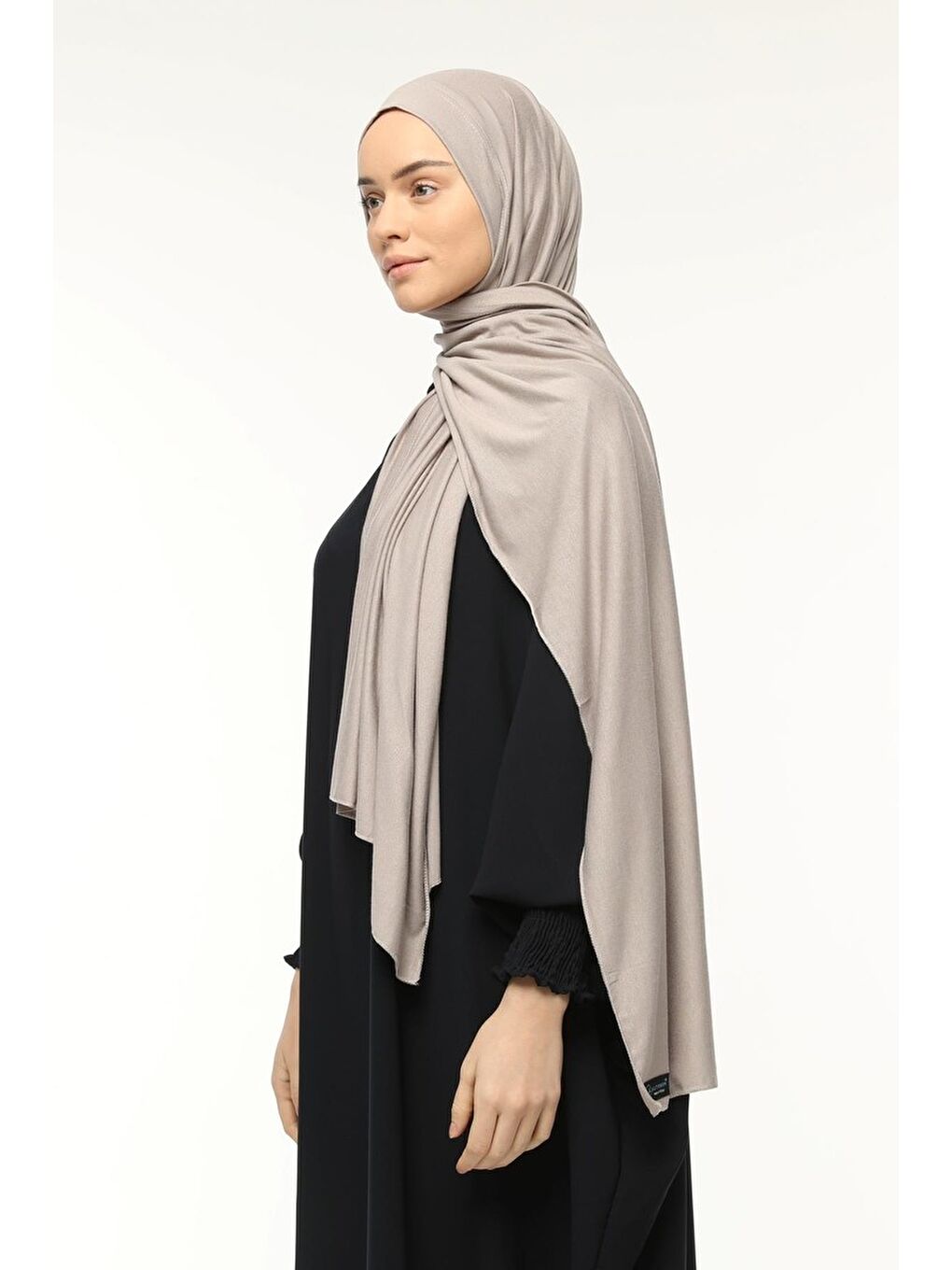 Kahverengi Hazır Pratik Geçmeli Lüks Organik Düz Penye Şal Çapraz Hizalı-4