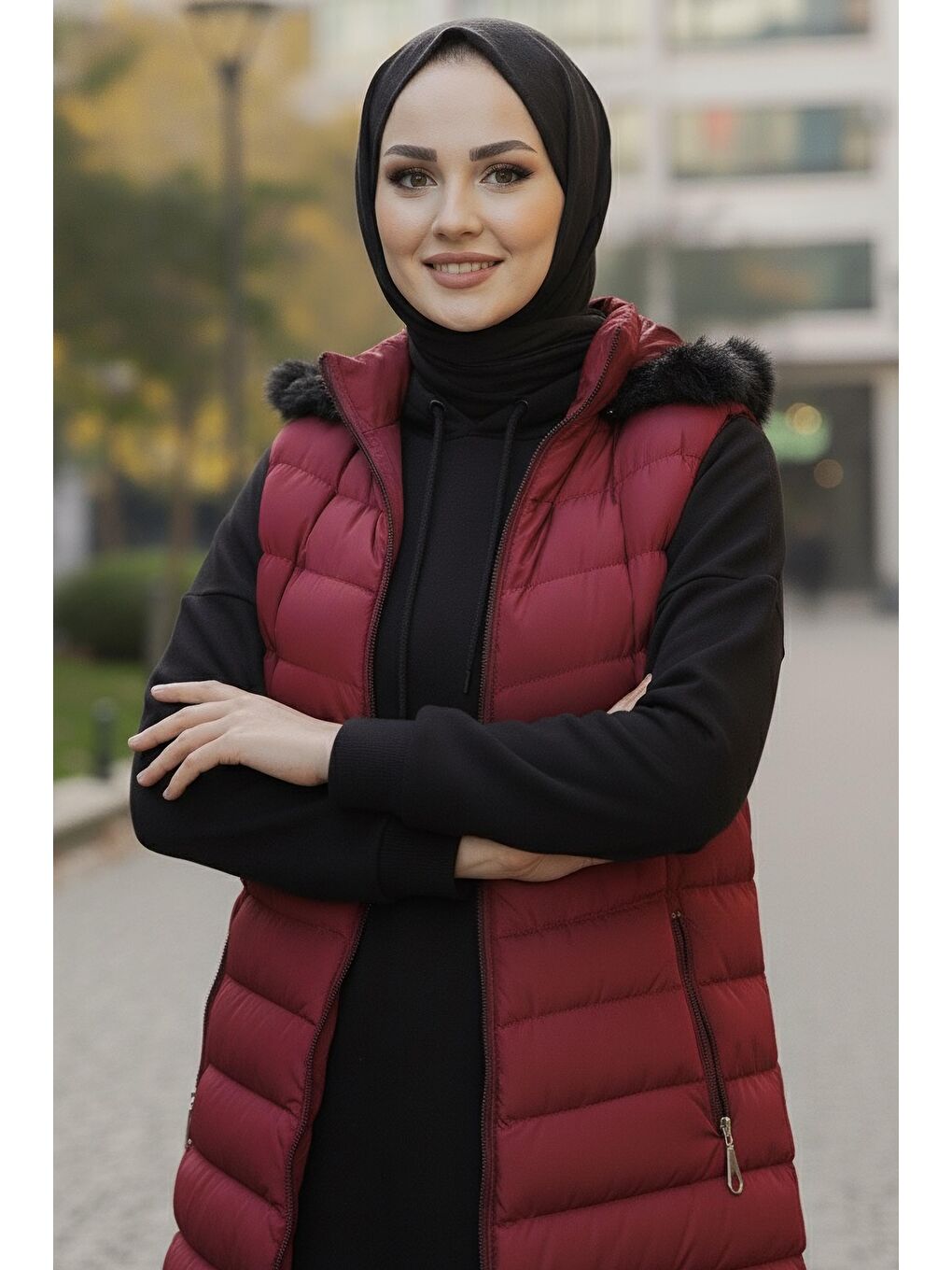 Mikro Şişme Yelek Bordo - 28016-BORDO-1