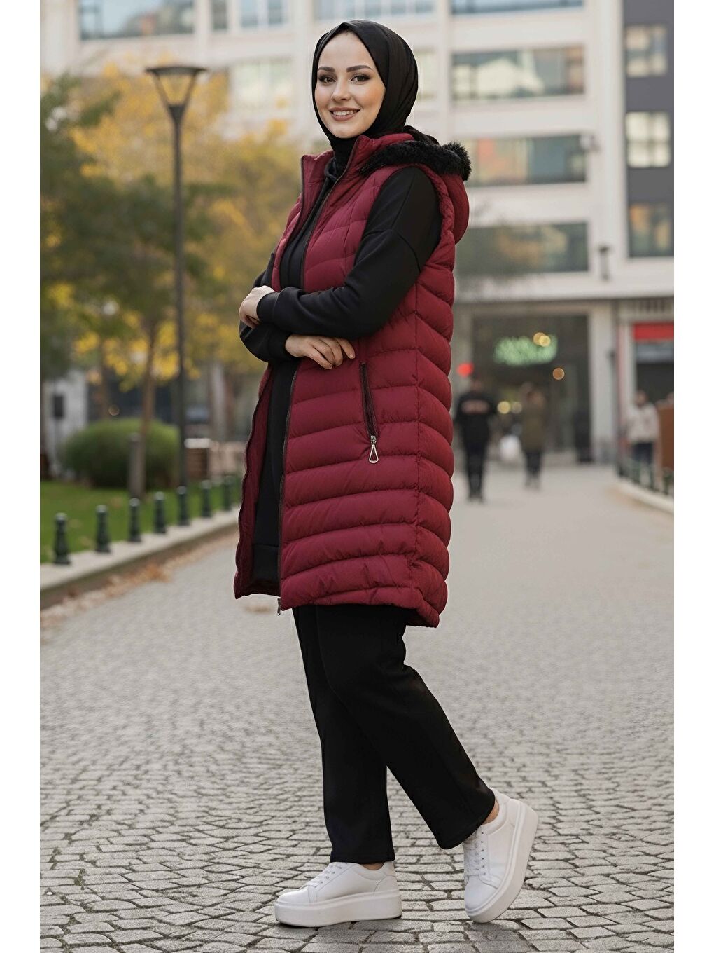 Mikro Şişme Yelek Bordo - 28016-BORDO-2