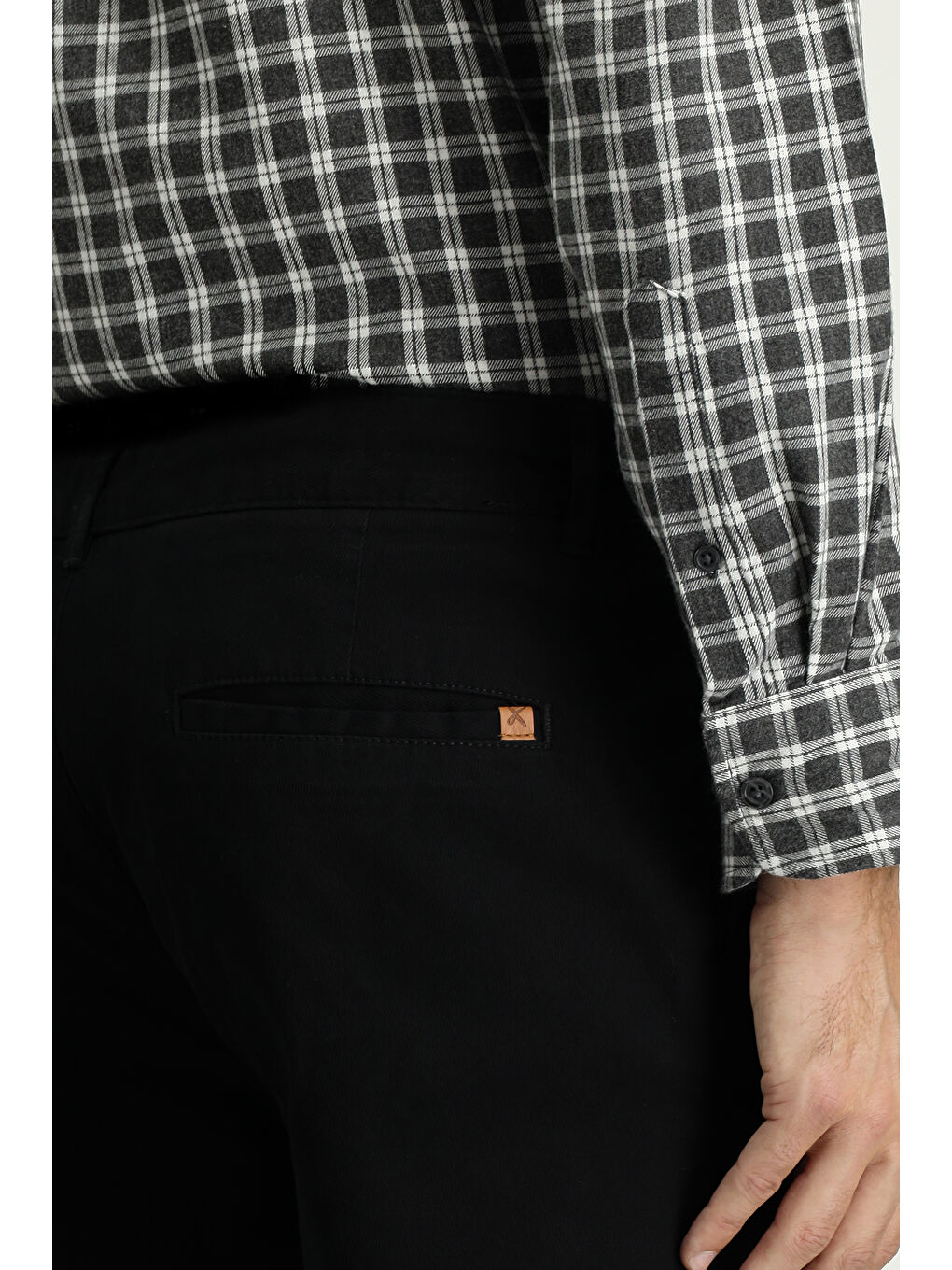 Siyah Regular Fit Elastanlı Pileli Kanvas / Chino Pantolon-4