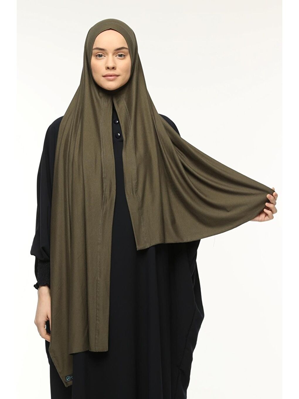 Yeşil Hazır Pratik Geçmeli Lüks Organik Düz Penye Şal Çapraz Hizalı-2