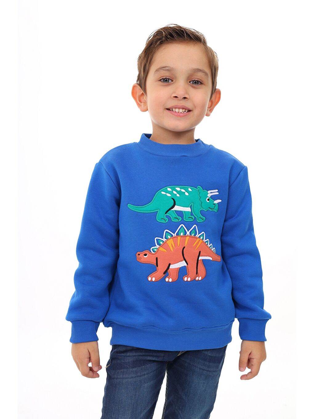 Toontoykids Mavi Erkek Çocuk Nakışlı Sweatshirt