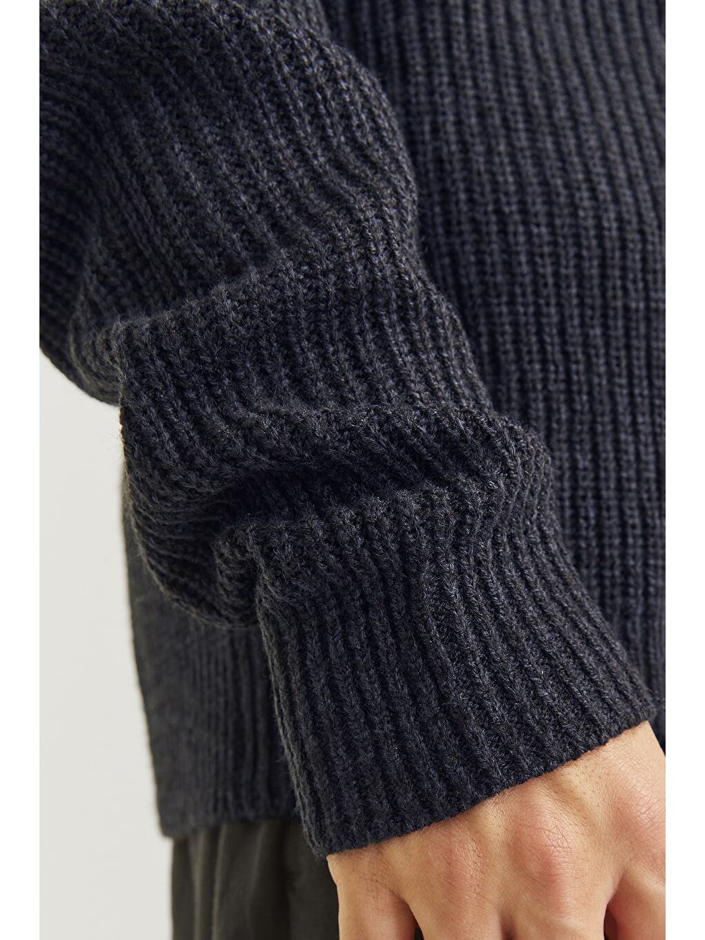 Lacivert Essentials Jjelewis Regular Fit Fermuarlı Dik Yaka Örme Erkek Hırka 12257483-3