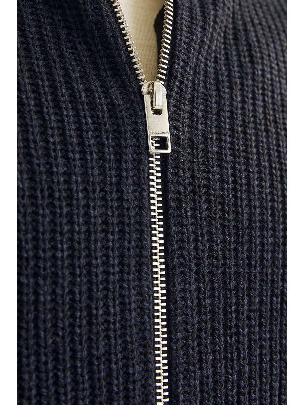Lacivert Essentials Jjelewis Regular Fit Fermuarlı Dik Yaka Örme Erkek Hırka 12257483-4