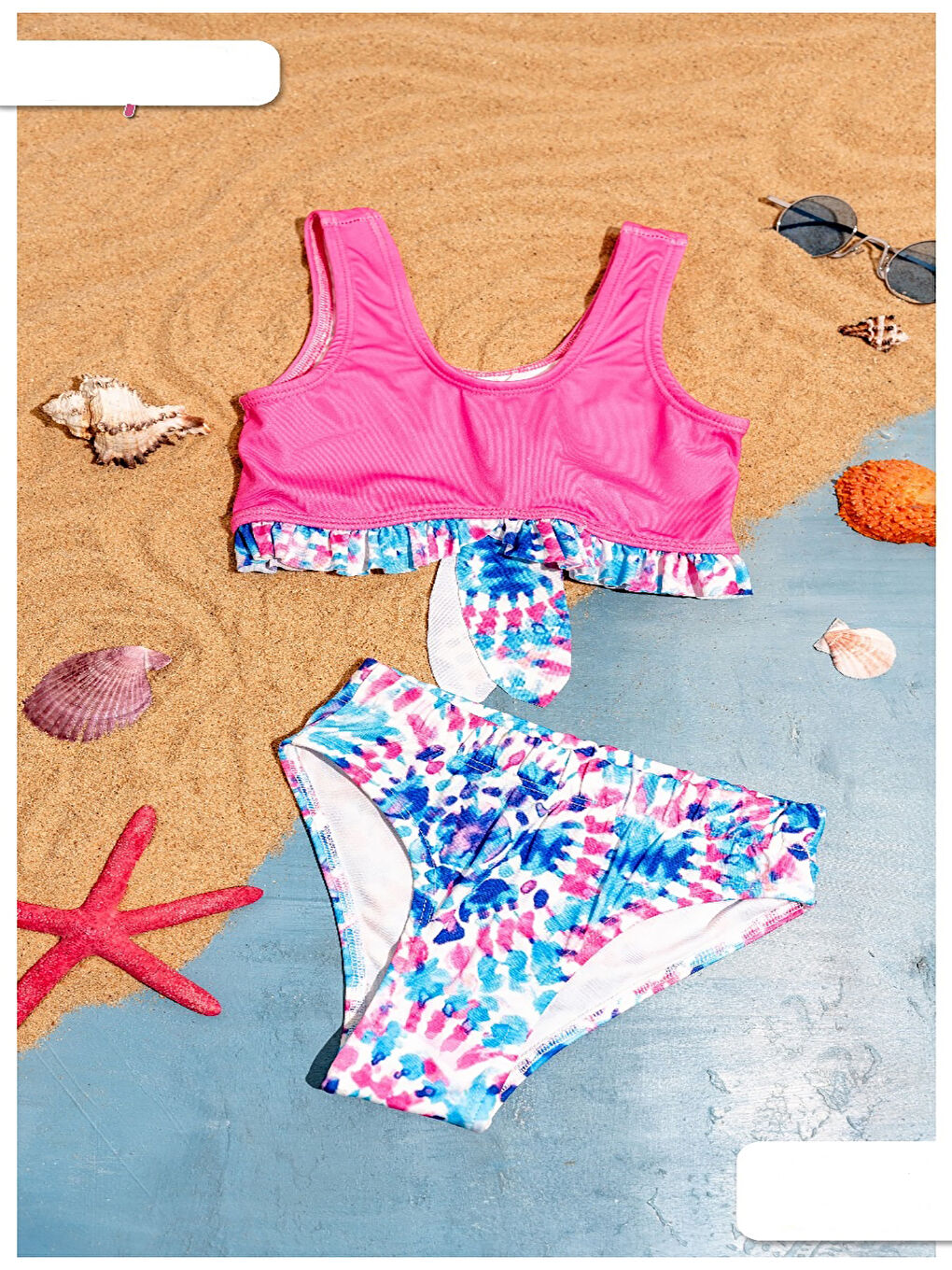 Karışık Desenli Kız Çocuk Bikini 5101