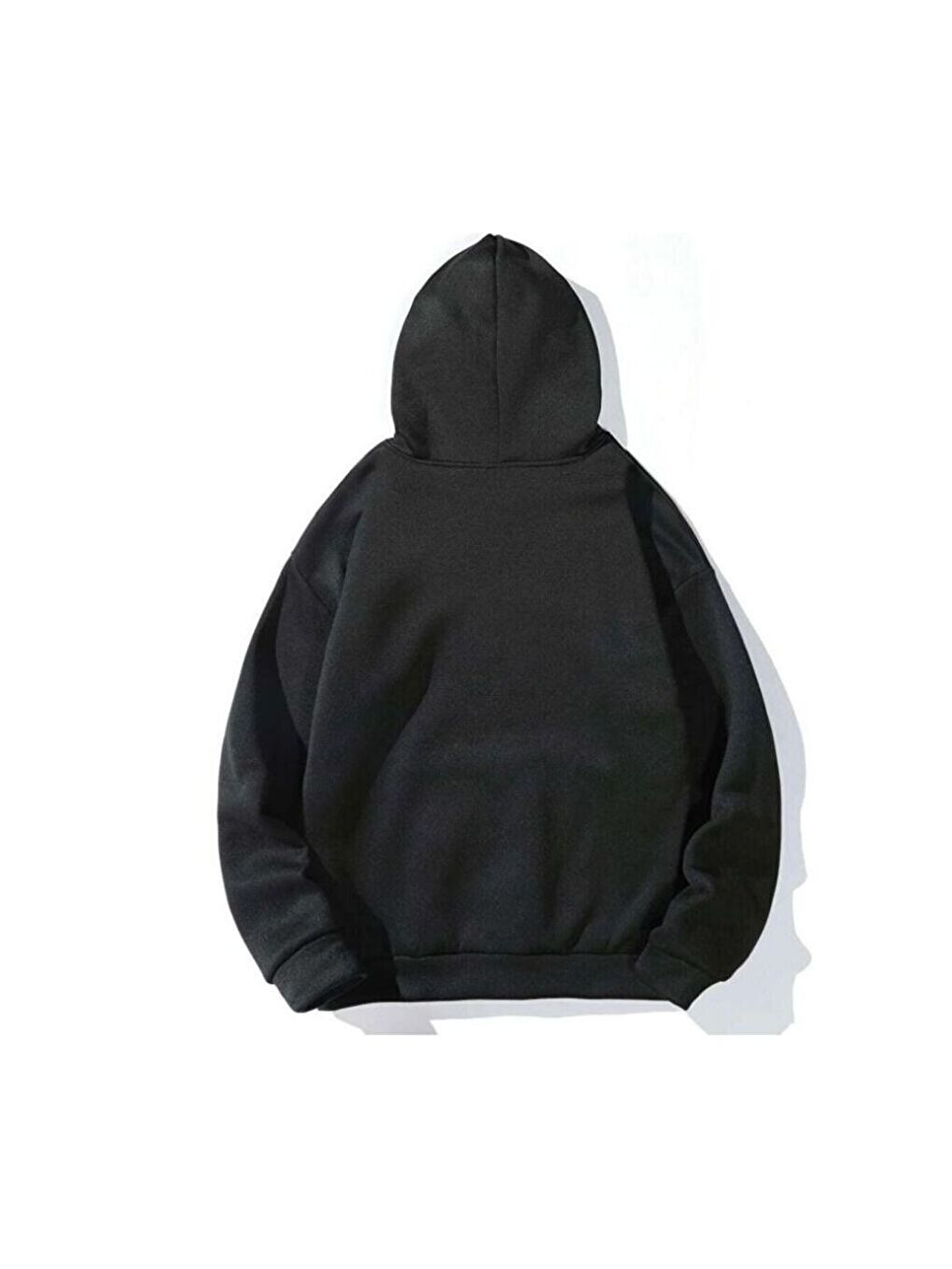 Siyah The Happiest Baskılı Kapüşonlu Sweatshirt Hoodie-1