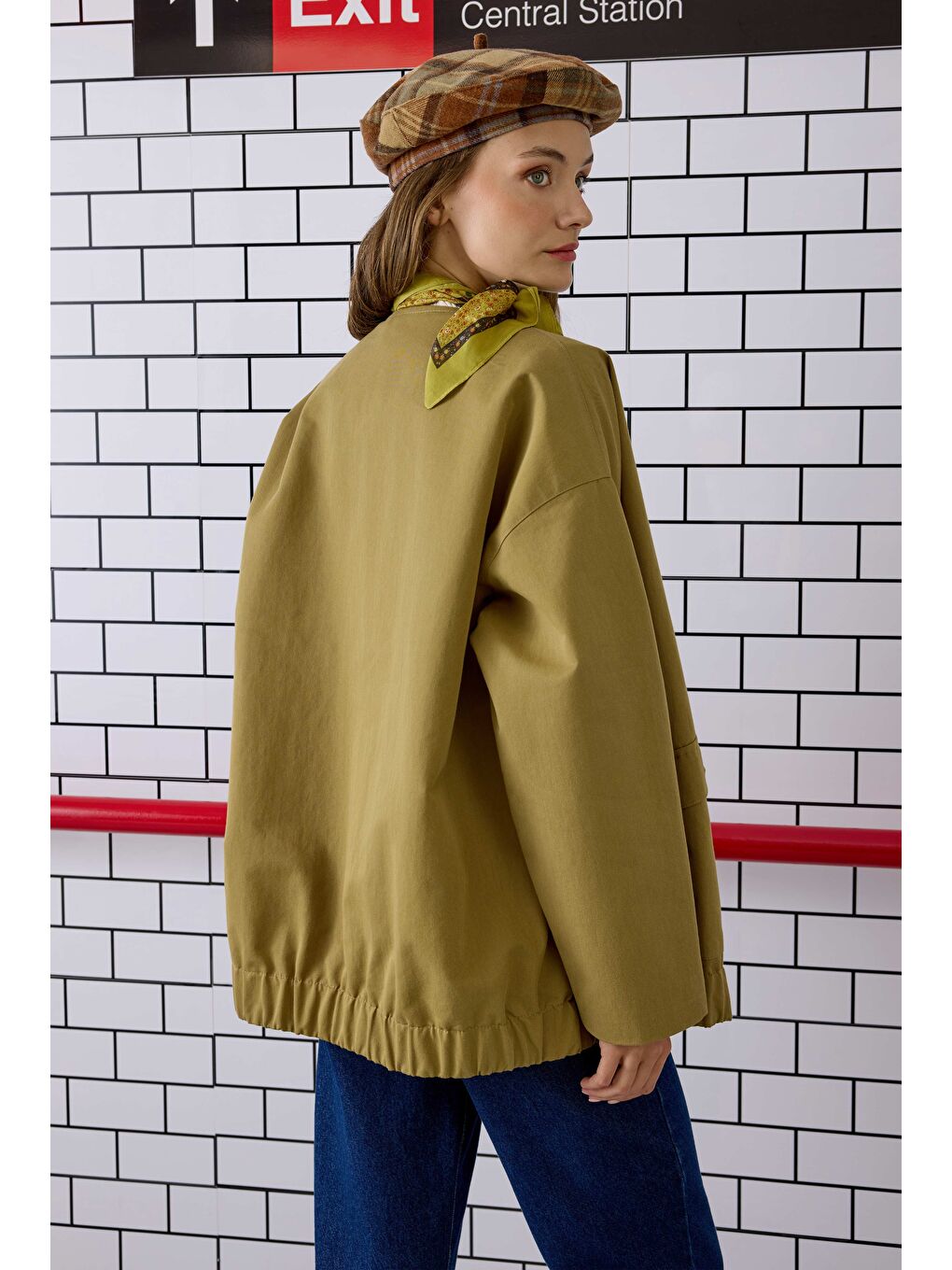 Kanvas Bomber Ceket Haki-2