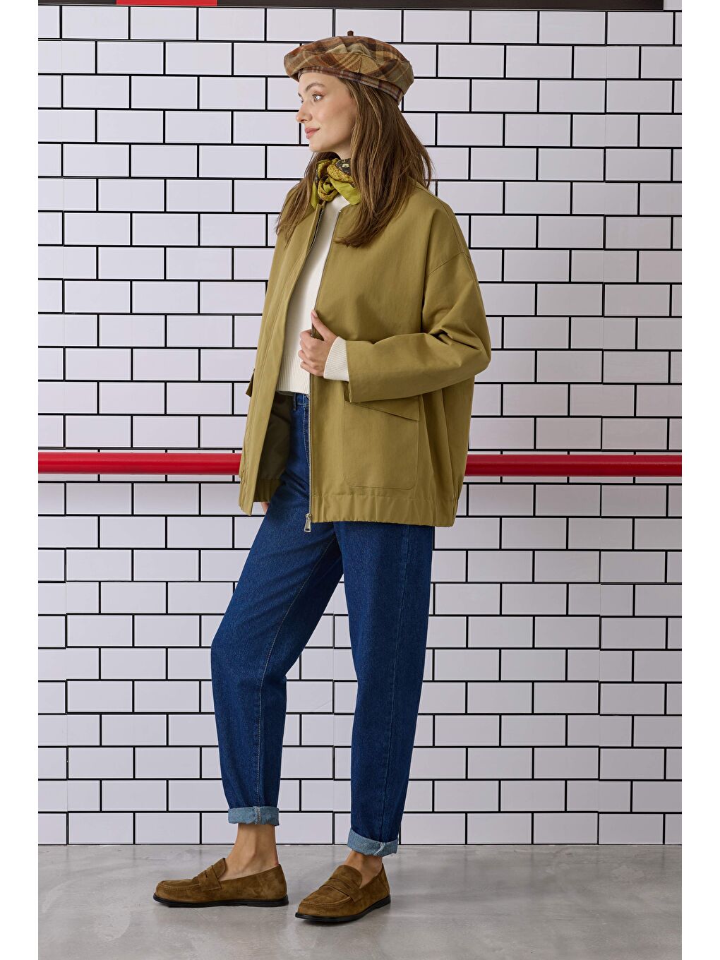 Kanvas Bomber Ceket Haki-4