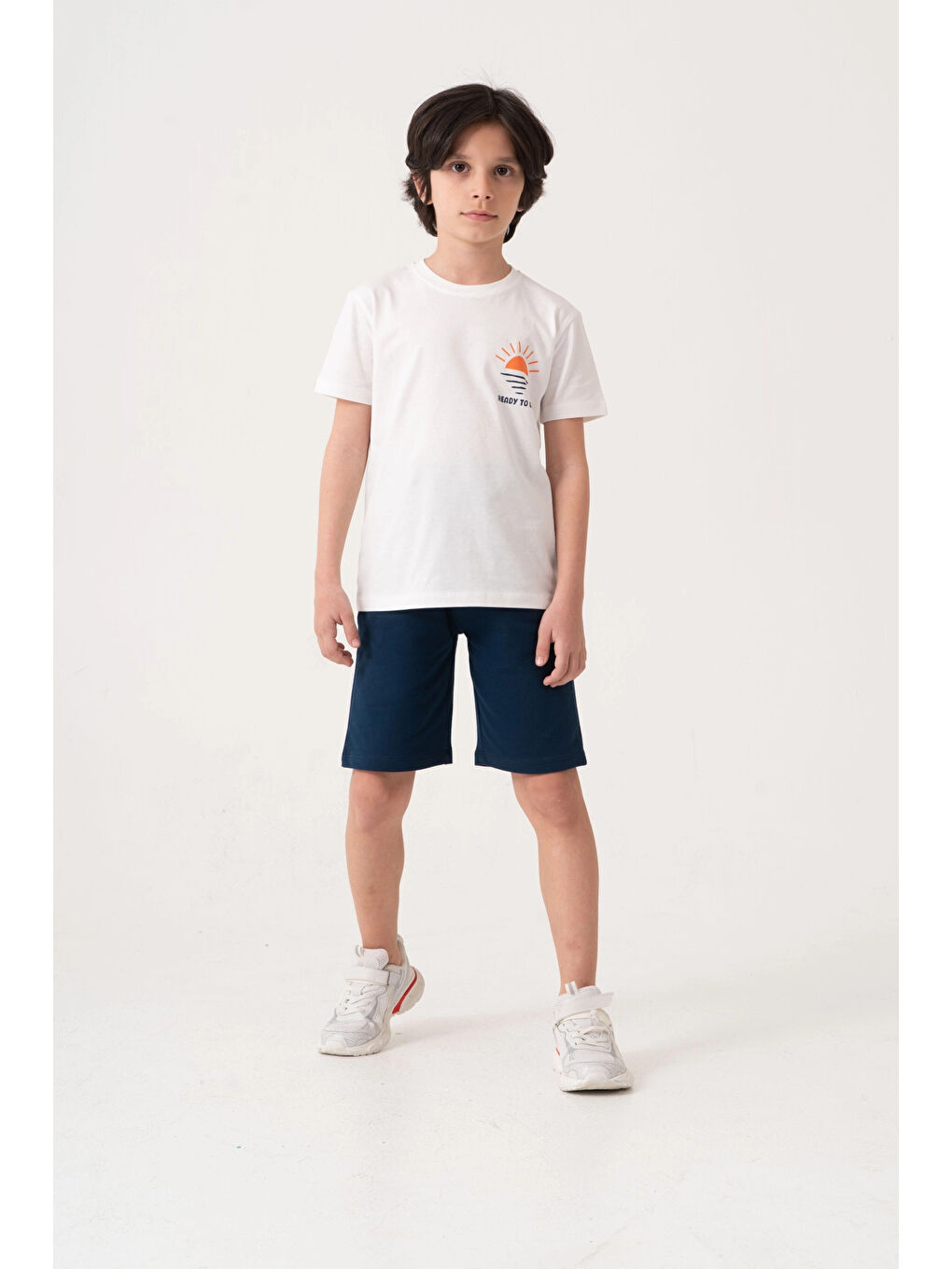 Ekru Beach Side Sırt Baskılı Erkek Çocuk Takım 50605-3
