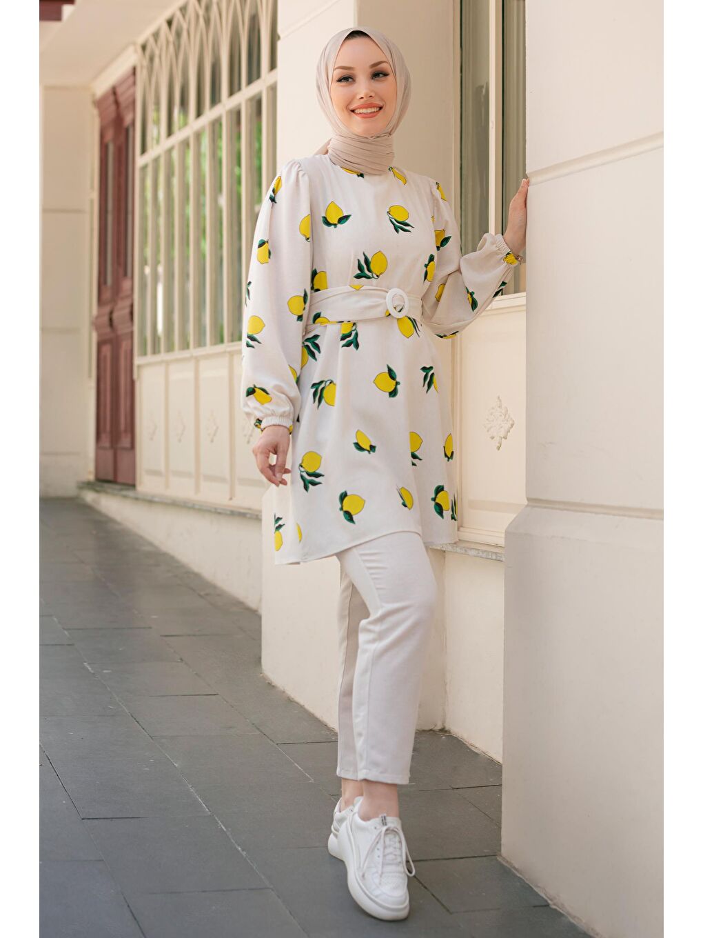 Orta Sarı Tunik Kadın Pantolon - 10549