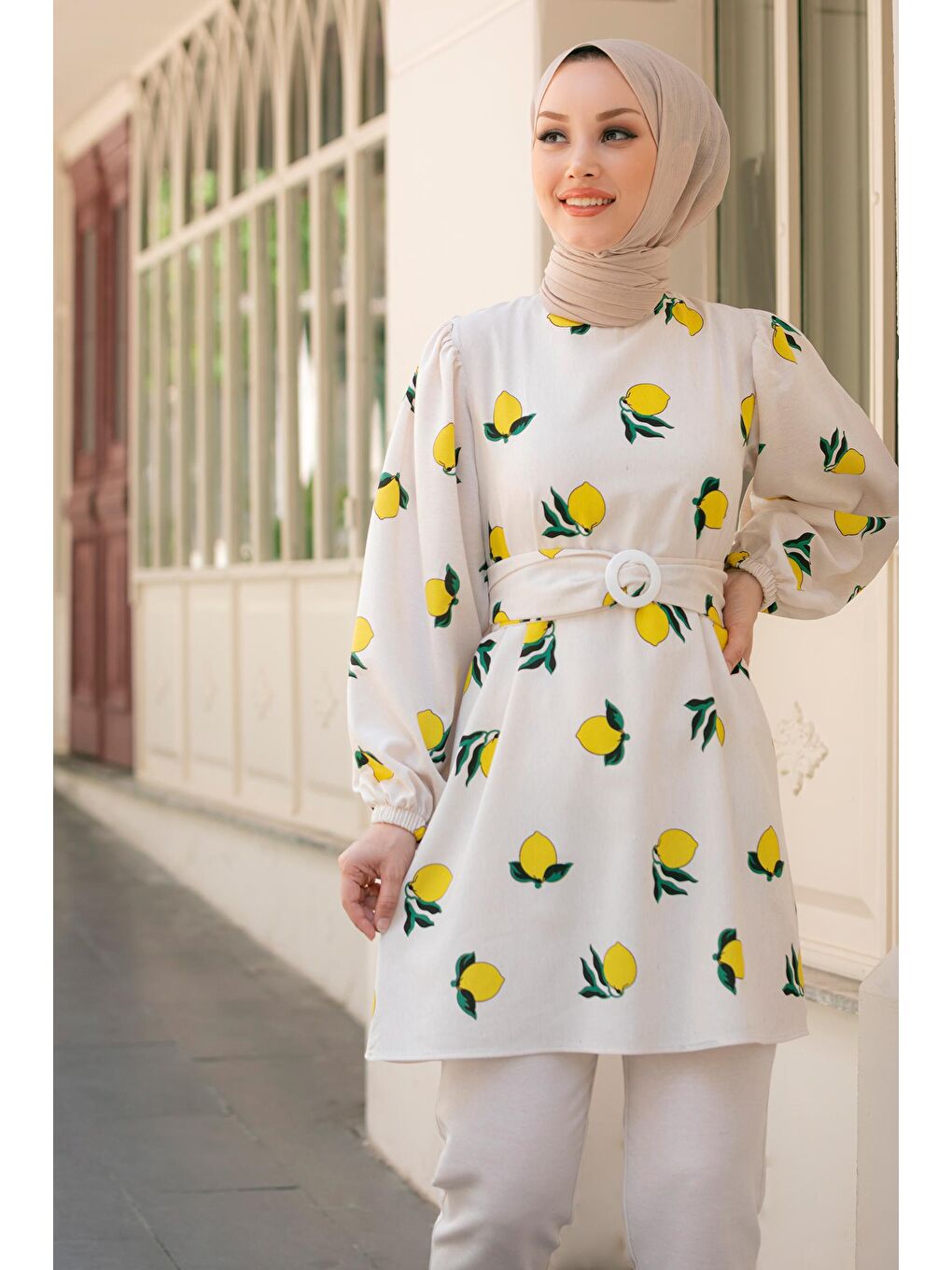 Orta Sarı Tunik Kadın Pantolon - 10549-2