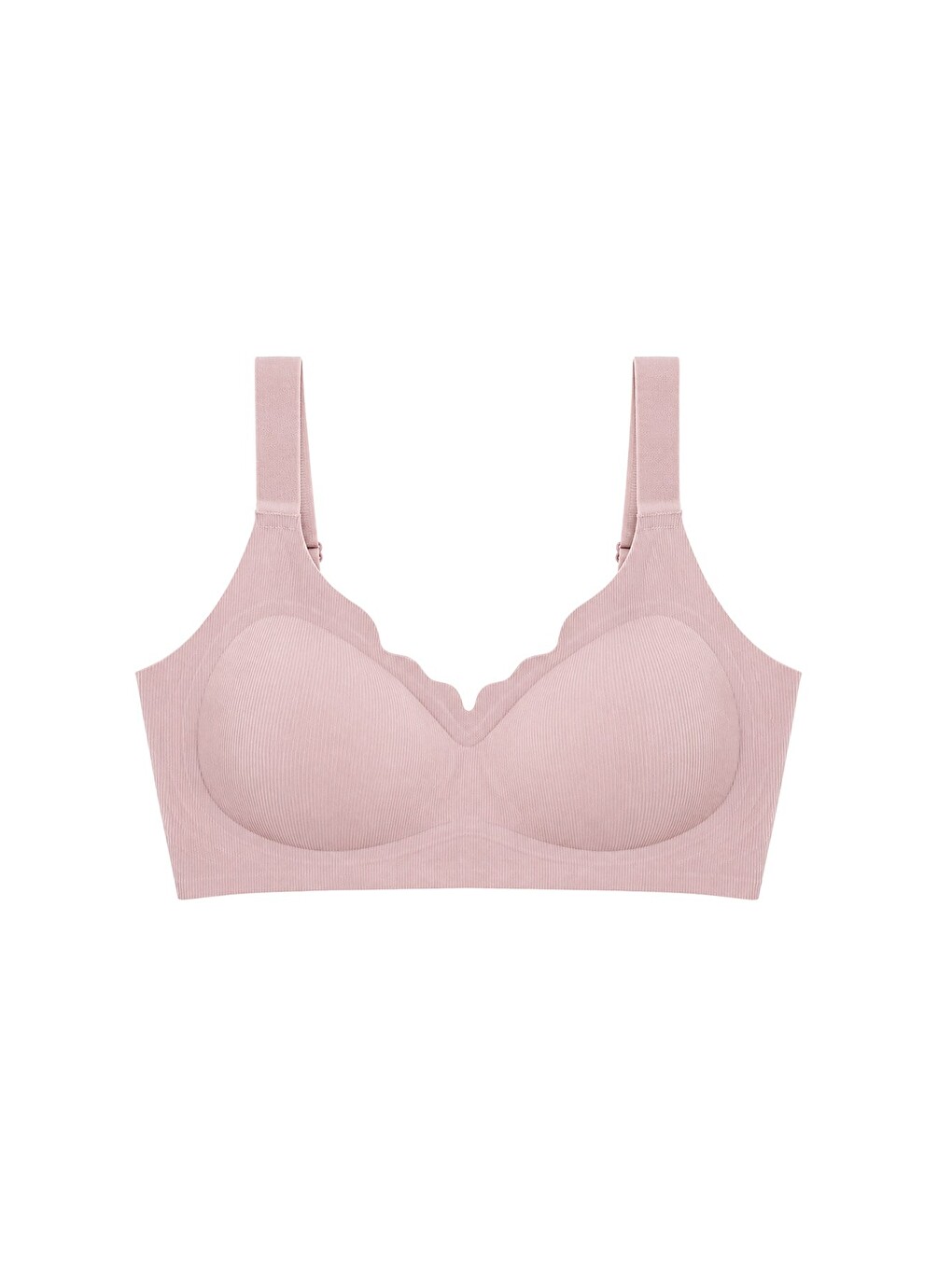 Pembe Seamless Bra - Mirena | Pudra Lazer Kesim Rib Dokulu Toparlayıcı Balensiz Kadın Sütyen