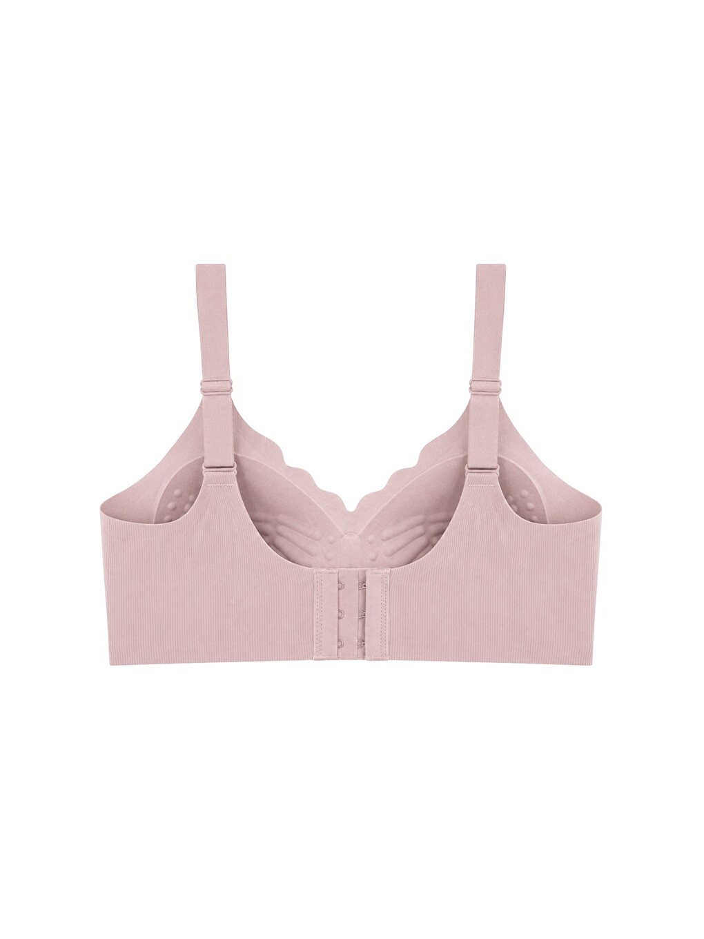 Pembe Seamless Bra - Mirena | Pudra Lazer Kesim Rib Dokulu Toparlayıcı Balensiz Kadın Sütyen-1