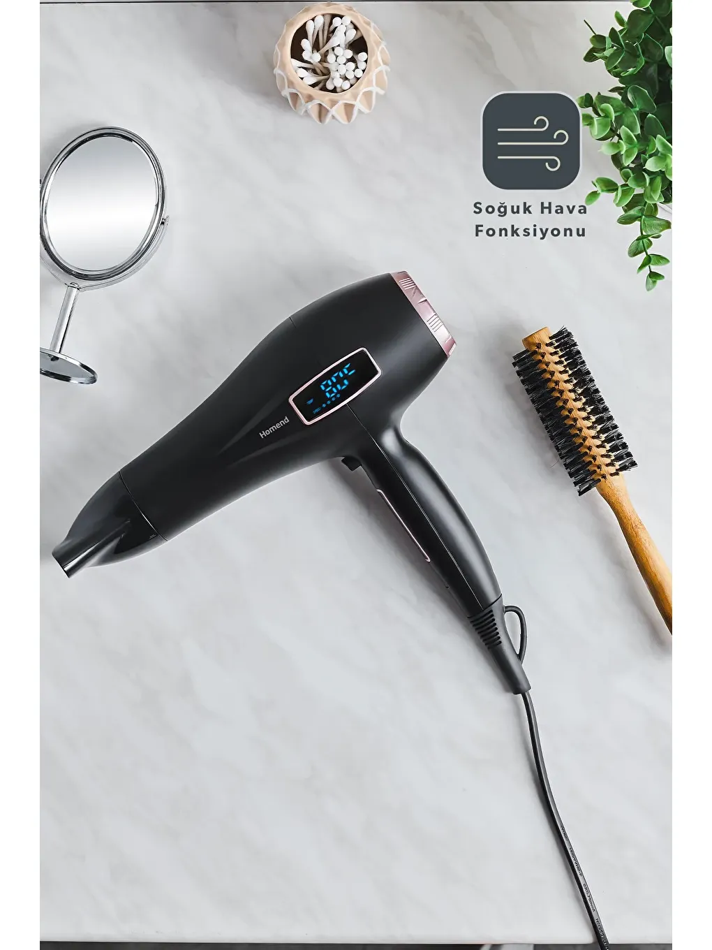 Hairforce 4405H Dokunmatik Ekranlı İyonik Saç Kurutma Makinesi Siyah-3