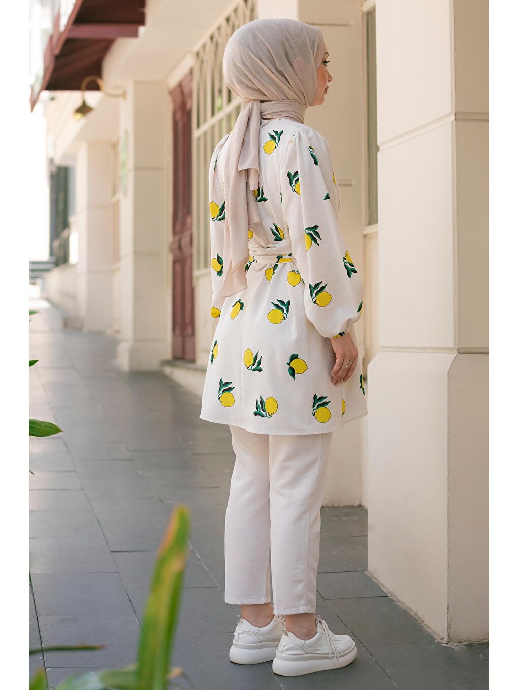 Orta Sarı Tunik Kadın Pantolon - 10549-5