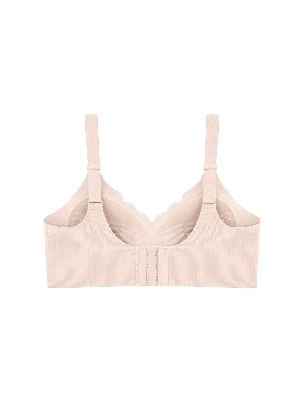 Bej Seamless Bra - Mirena | Ten Lazer Kesim Rib Dokulu Toparlayıcı Balensiz Kadın Sütyen-1