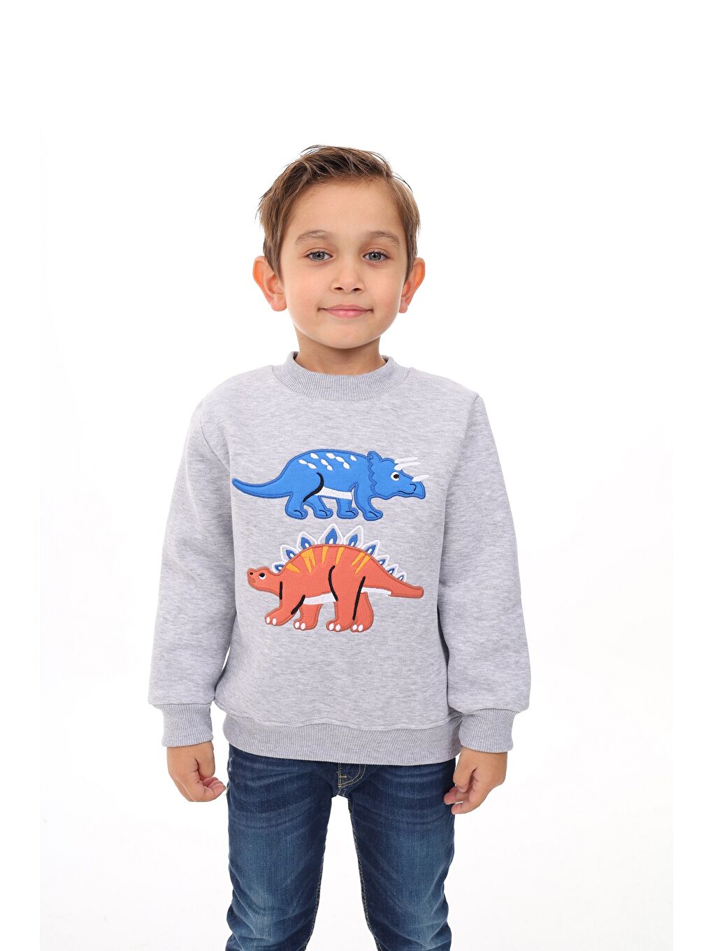 Toontoykids Gri Erkek Çocuk Nakışlı Sweatshirt