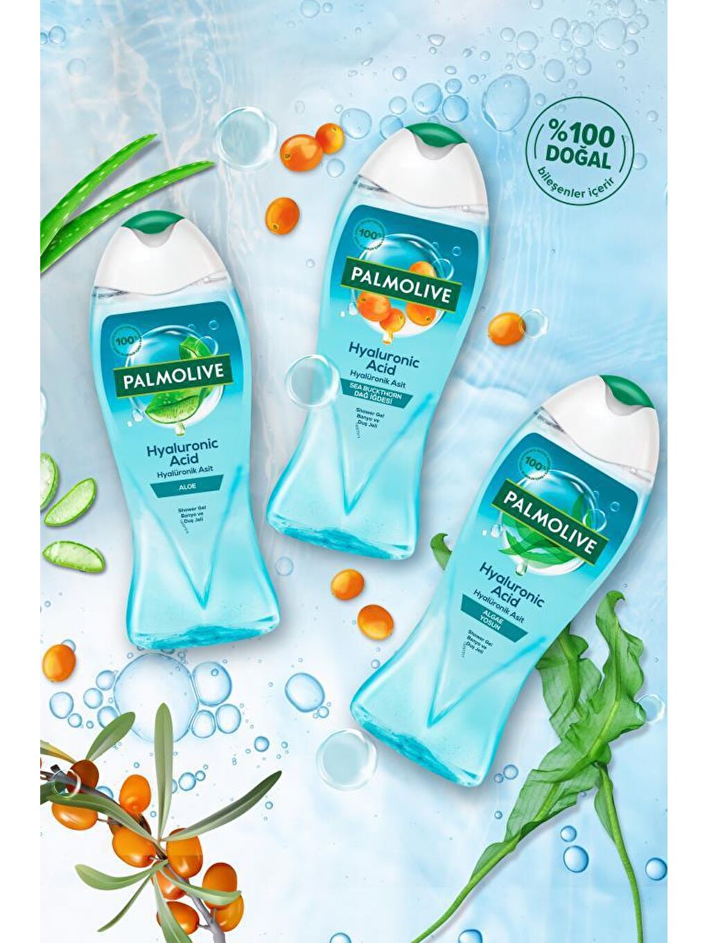 Palmolive Mavi Hyaluronic Acid Doğal Aloe Özlü Banyo ve Duş Jeli 500 ml x2 Adet + Duş Lifi Hediye - 7