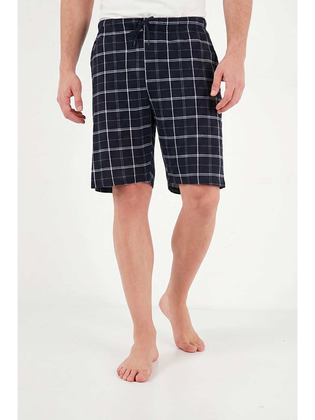 Lacivert Pamuklu Regular Fit Bağlamalı Cepli 2'li Pijama Paket Şort 6574004s2-1