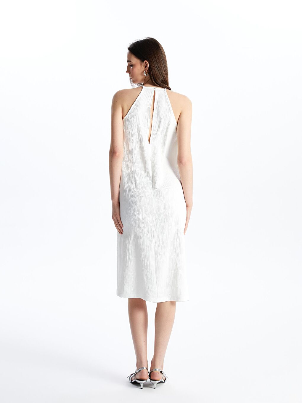 Kadın Beyaz Uzun Elbise-2