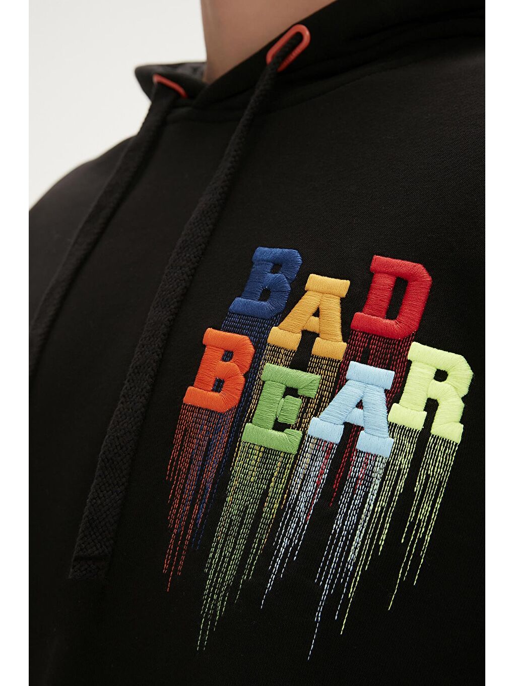 Bad Bear Siyah Rainbow Hoodie Siyah Kapüşonlu Erkek Sweatshirt - 1