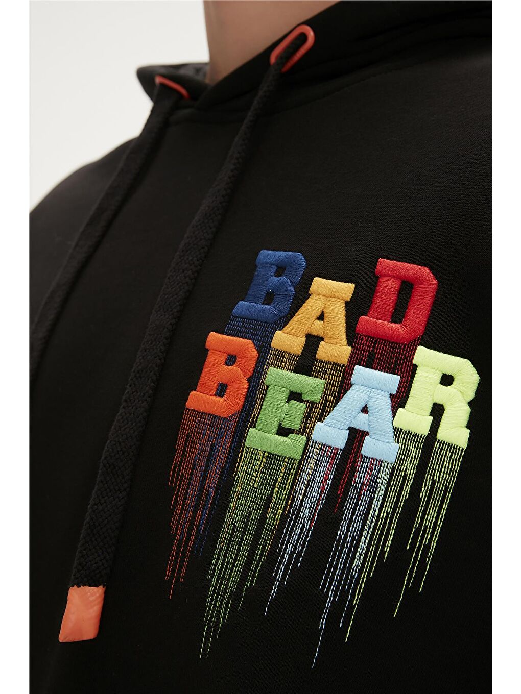 Bad Bear Siyah Rainbow Hoodie Siyah Kapüşonlu Erkek Sweatshirt - 2