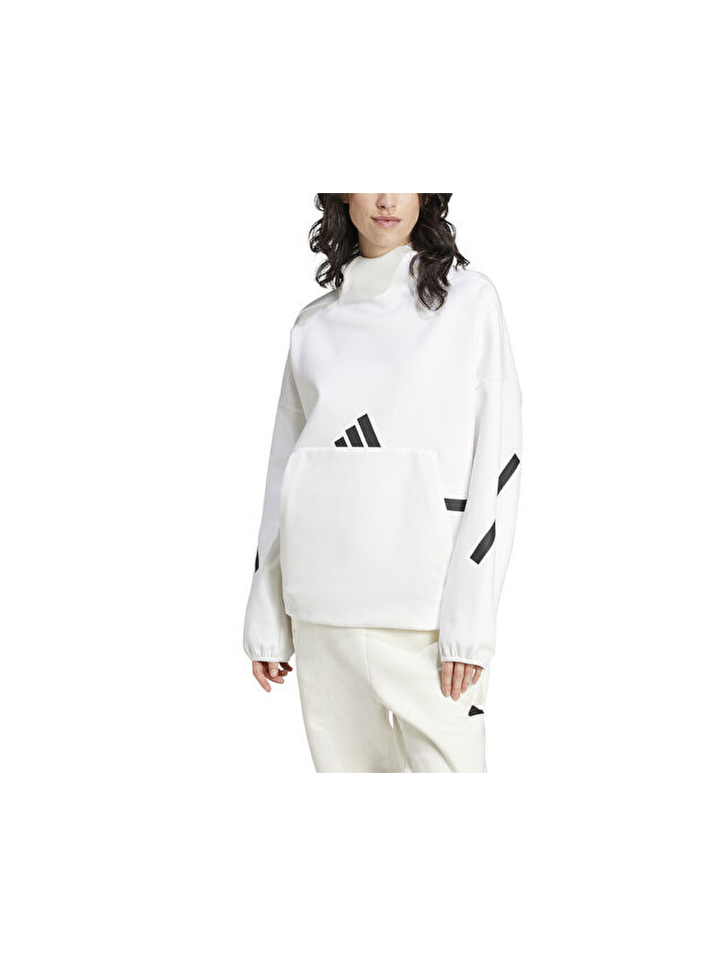 W Z.n.e. Oh Hd Kadın Günlük Sweatshirts Jı7553 Beyaz-1