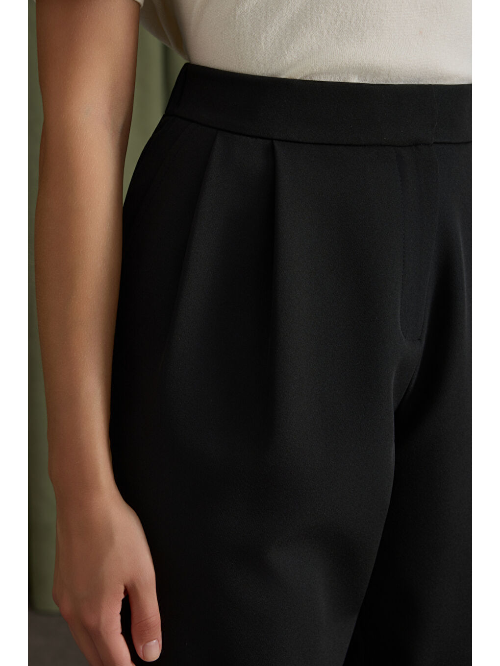 Siyah Duble Paça Pantolon-1