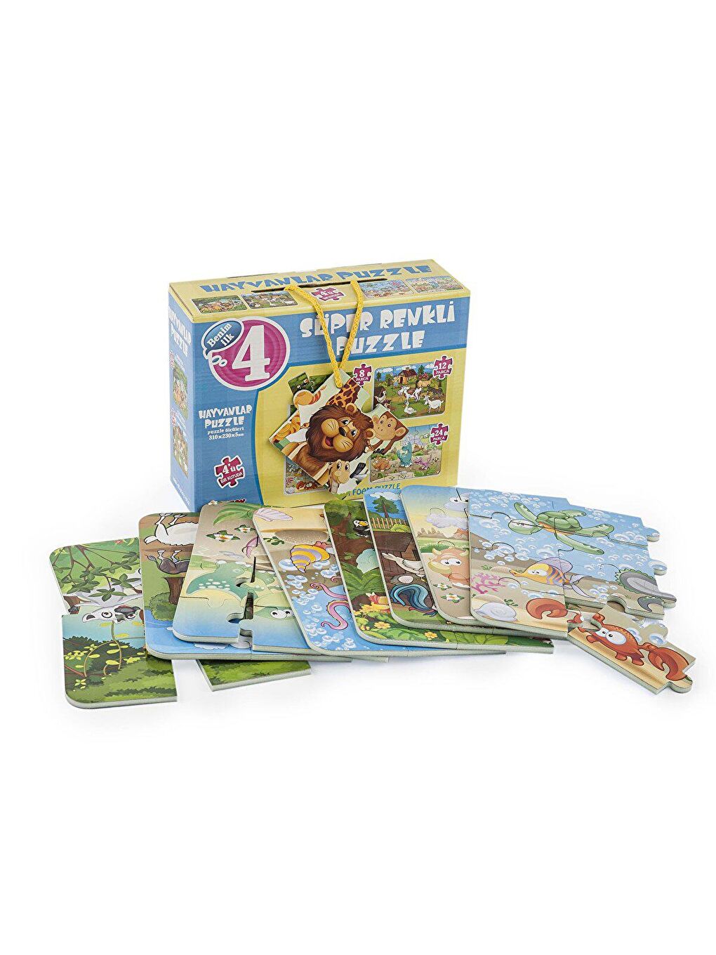 DIYTOY Karışık Dıy Toy Hayvanlar Süper Renkli Puzzle 4'ü 1  Kutuda