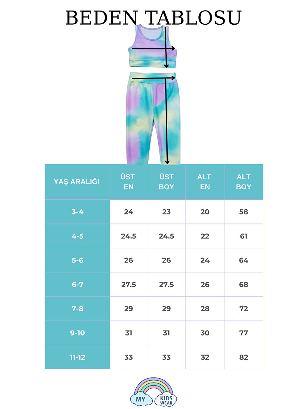 Yeşil Kız Çocuk Çok Amaçlı Desenli Mayo & Spor Takımı 12444-1