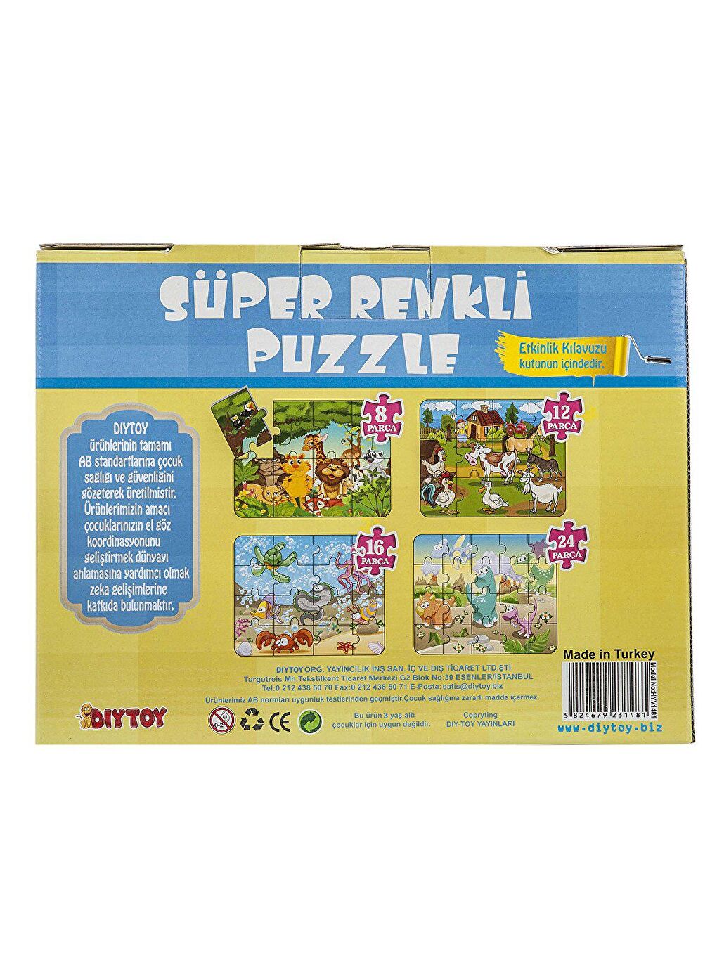 DIYTOY Karışık Dıy Toy Hayvanlar Süper Renkli Puzzle 4'ü 1  Kutuda - 2