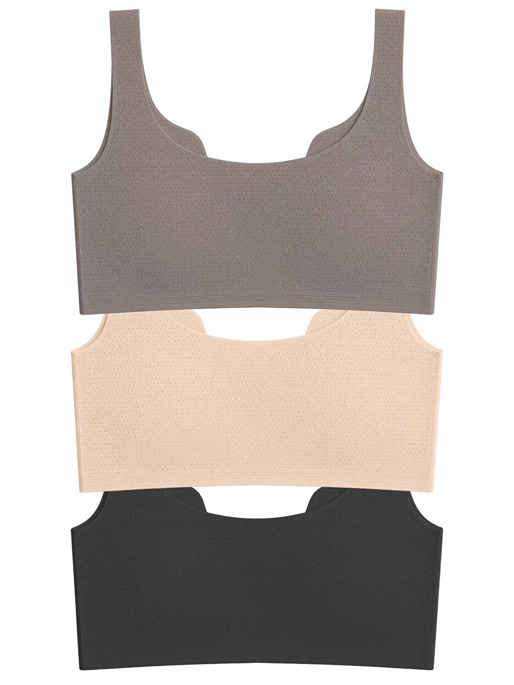 Karışık Seamless Bra - Virela | Lazer Kesim Önden Düğmeli Toparlayıcı Büyük Beden Kadın Sütyen 3'lü Paket-2-1