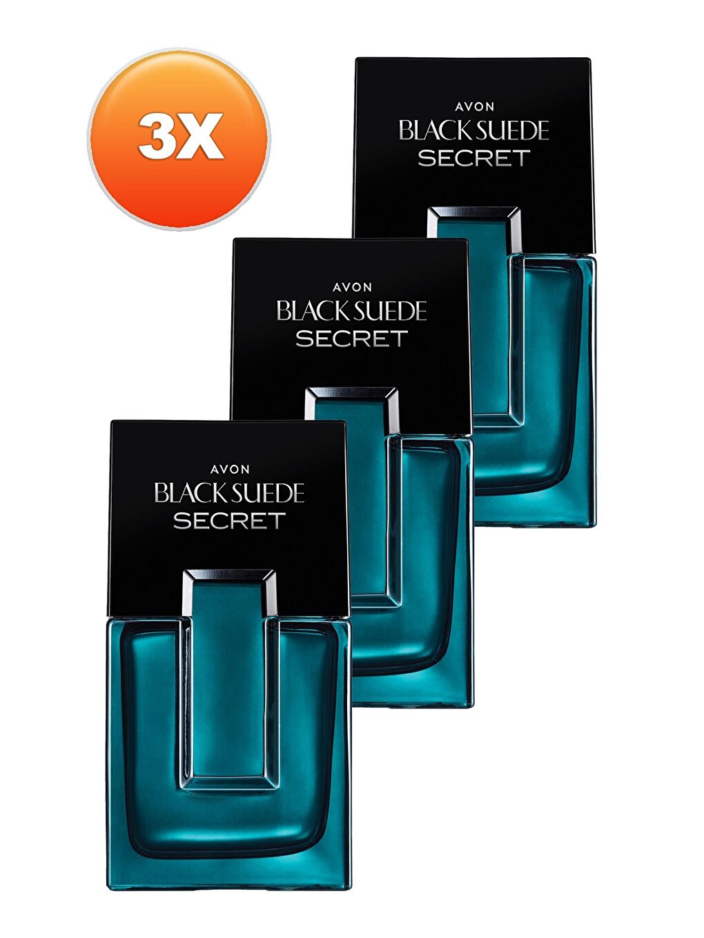 AVON Renksiz Black Suede Secret Erkek Parfüm Edt 75 Ml. Üçlü Set - 1